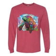 thumbnail image 2 of Wild Bobby Rainbow Painted Manatee Dean Russo Design Animal Lover Men Long Sleeve Shirt, Vintage Heather Red, Medium, 2 of 6