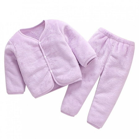 

Gifts for Christmas Bidobibo Newborn Baby Boy Girl Two-Piece Cute Print Flannel Long Sleeve Cardigan Jacket and Pants Set Outfits for 0-3 Years