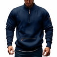 thumbnail image 4 of Migroa Mens Half Zip Sweatshirt Fleece Lined, Men's Casual Half Zip Long Sleeve Sweatshirt, Sporty Pullover Hoodie for Fall Winter Gym Running, Fleece Lined Top Long Sleeve Hoodie for Gym Gym,, 4 of 4