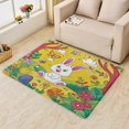 thumbnail image 1 of Rabbit Area Rug 3x4, Cute Rabbit Rugs for Bedroom, Non Slip Stain Resistant Machine Washable Low Pile Super Soft, Wild Flower Rabbit Carpet for Home Decor 8i&-123, 1 of 7