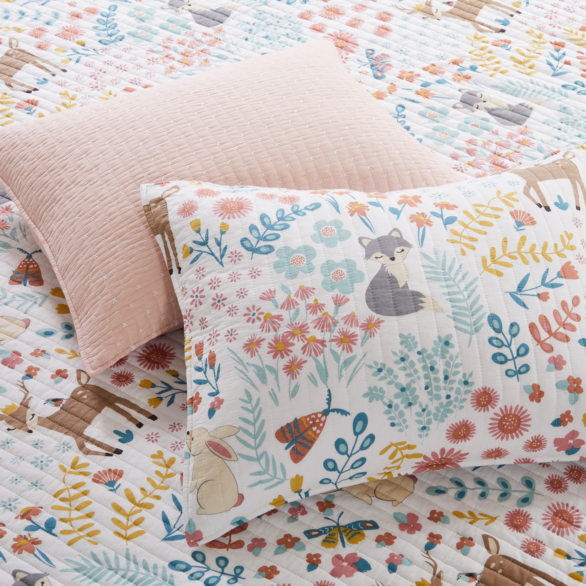 Levtex Home - Fancy Forest Quilt Set - Twin/Twin XL Quilt and One Standard Sham - Whimsical - Forest - Quilt (66x86in.) and Sham (20x26in.) - Reversible - Cotton/Cotton