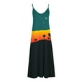 thumbnail image 5 of Summer Saving Wycnly Summer Dresses for Women Beach Hawaiian Style Loose Swing Spaghetti Strap Maxi Dresses 2024 Short Sleeve V-Neck Sunset Print Long Formal Dress Green XXL, 5 of 5