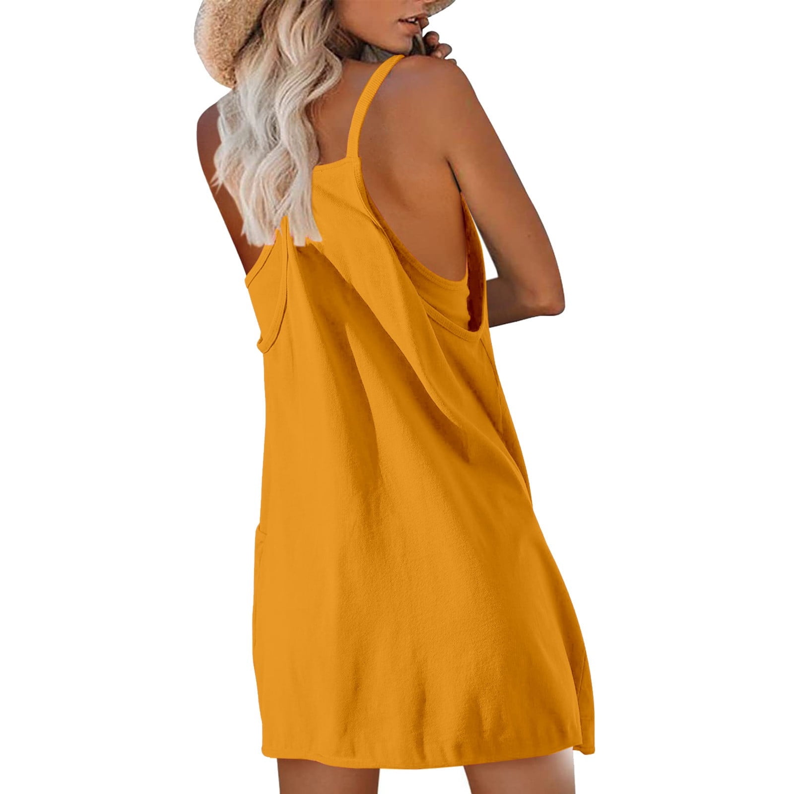 REALiKUN Women's Athletic Romper Dress, Hot Shot Mini Dress with Built-in Shorts for Summer Workout & Trendy Outfits