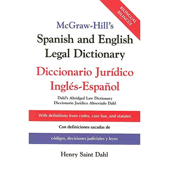 Pre-Owned McGraw-Hill's Spanish and English Legal Dictionary: Doccionario Juridico Ingles-Espanol (Hardcover) 0071415297 9780071415293
