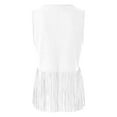 thumbnail image 5 of White Women Shirts, Women'S Summer Suede Tassel Buttonless Mid Length Vest Cardigan Top,Women Shirts M, 5 of 5