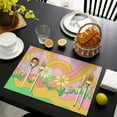 thumbnail image 5 of Placemats Set Of 4 Linen Machine Washable Table Placemats Cute Cartoon Blossom Flowers Dinner Mats for Outdoor Tables Desk Kitchen, 5 of 7