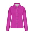 thumbnail image 5 of GigrtiJin Womens Button down Shirts Long Sleeves Solid Color Casual Collared Blouses Fashion Loose Comfy Tops, 5 of 5