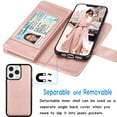 thumbnail image 4 of Tiflook Wallet Case For iPhone 13 Pro (6.1 inch) 2021 Luxury ID Cash Credit Card Slots Holder Carrying Pouch Folio Flip PU Leather Cover [Detachable Magnetic Case] - Rose Gold, 4 of 7