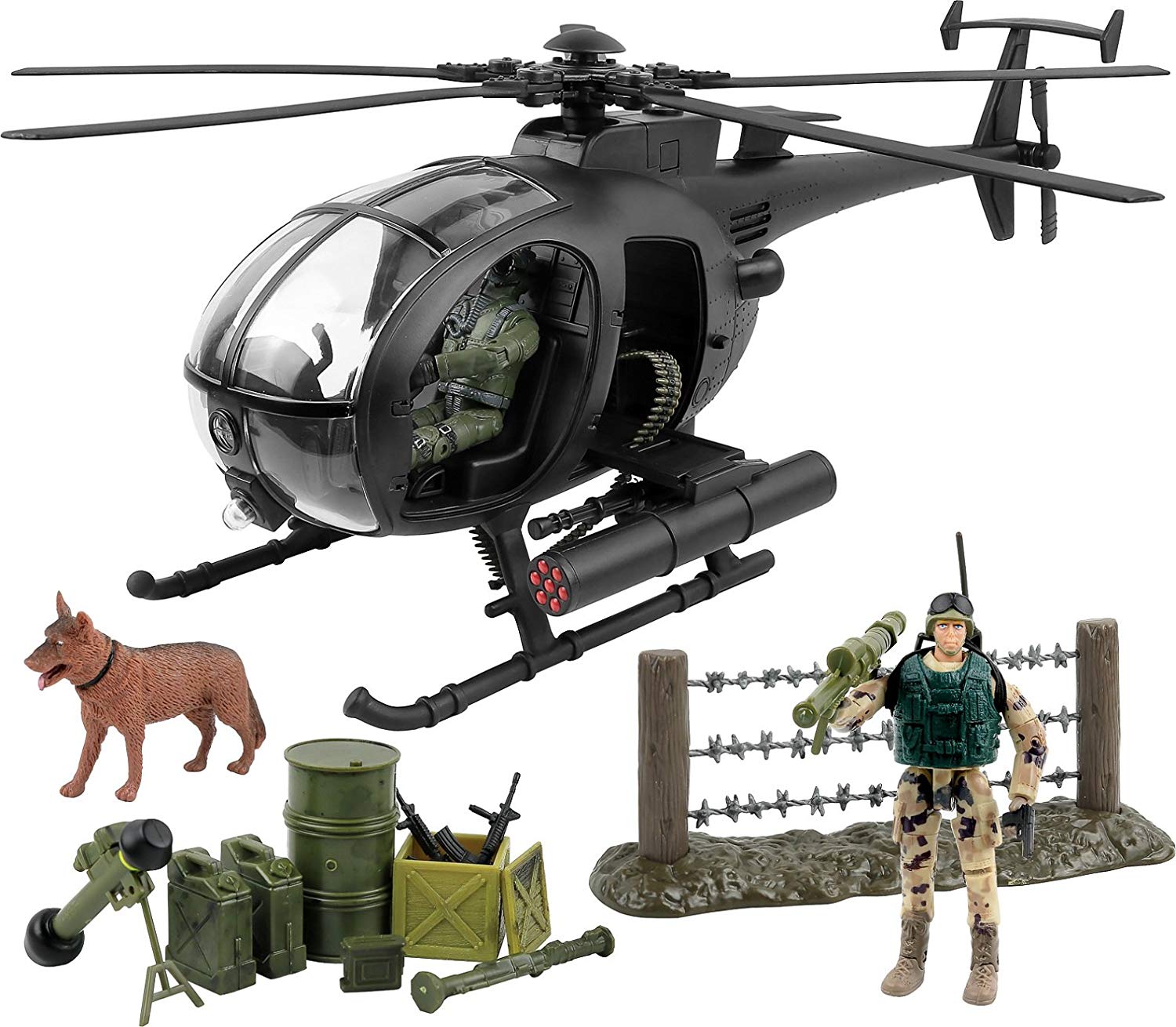 Click N’ Play Military Attack Combat Helicopter 20 Piece Play Set with