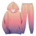thumbnail image 2 of Men's Winter 2-Piece Printed Set, Long Sleeve Hooded Sweatshirt and Sweatpants, Personalized Graphic Lounge Wear For Casual and Street Style,Pink,3XL, 2 of 6