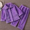 thumbnail image 4 of Gibobby Toddler Baby Girl Clothes 1T 2T 3T 4T 5T Fall Winter Outfits Contrast Color Long Sleeve Sweatshirt + Pants Sets(12-14 Years,Purple), 4 of 4