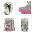thumbnail image 3 of Dream Pairs Boys Girls Toddler Kids Ankle Winter Snow Boots Faux Fur-Lined Soft Boots Shoes Warm FORESTER GREY/FUCHSIA Size 3 Little Kid, 3 of 5