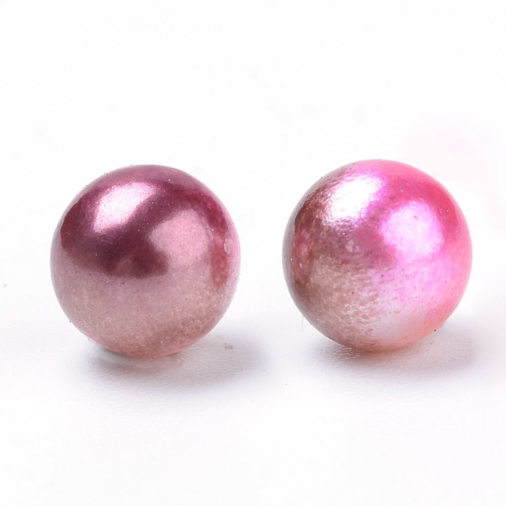 500 g Rainbow Acrylic Imitation Pearl Beads Gradient Pearl Beads No Hole Round Saddle Brown 5mm about 8530pcs/500g