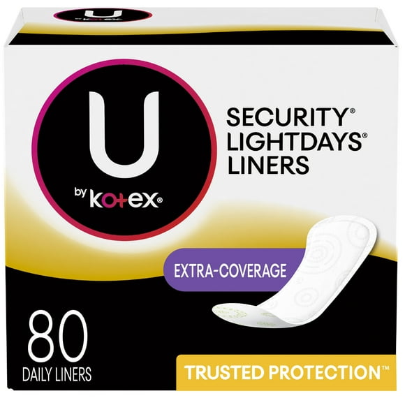 U by Kotex Security Lightdays Liners Extra-Coverage 80 Count