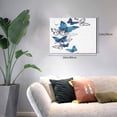 thumbnail image 2 of Logiee Blue Flying Butterflies Print Canvas Wall Art,Canvas Picture Prints with Frame, Wall Art Decorative,Canvas Decorative,Suitable for Living Room Bedroom Office Room 30x40, 2 of 6