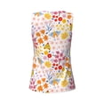 thumbnail image 5 of Xecao Colorful Floral print women's scoop neck, loose-fit workout tank tops for the gym., 5 of 9