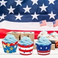 thumbnail image 5 of 6pcs Independence Day Cake Decorations Cupcake Wrappers Paper American Flag Cupcake Liners Decor For Usa Theme Party Supplies 4th Of July Decorations, 5 of 7