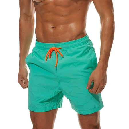 Men's Short Swim Trunks Best Board Shorts for Sports Running Swimming Beach Surfing Quick Dry Breathable Mesh Lining(Turquoise Blue,US S (Fit Waist 30.5