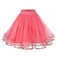 thumbnail image 1 of GDREDA Jupe Patineuse Évasée Polyvalente pour Femmes Confort Extensible Tenue Décontractée Rouge Melon D\'eau, Taille Unique, 1 of 2