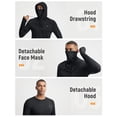 thumbnail image 3 of BALEAF Men's Sun Hoodies UPF 50+ Separate Hood with Face Mask Long Sleeve Fishing Shirts UV Protection Rash Guard Black XL, 3 of 7