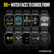 Carbinox vortex smart watch rugged fitness tracker waterproof, compatible with android and ios phone