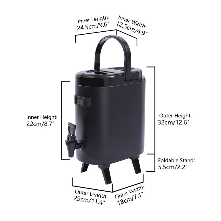 Miumaeov Stainless Steel Insulated Beverage Dispenser Insulated Thermal Hot and Cold Beverage Dispenser with Spigot for Hot Tea & Coffee, Cold Milk
