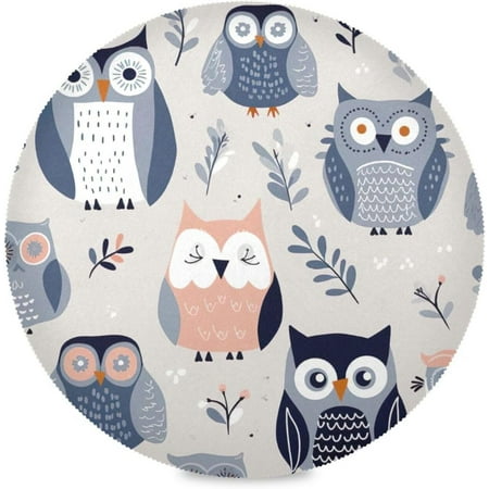 

Tangkunup Cute Owls Round Placemats Set of 4 Table Mats for Kitchen Washable Non-Slip Place Mats Heat Resistant Place Mats for Kitchen Dining Table Decoration