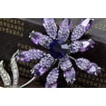 thumbnail image 4 of y Amethyst Purple Swarovski Crystal Elements Floral Daisy Flower Petals Brooch Pin, 4 of 5