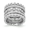 thumbnail image 1 of Cheryl M 925 Sterling Silver Rhodium Plated CZ Eternity Five Ring Set Size: 8; for Adults and Teens; for Women and Men, 1 of 1