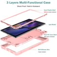 thumbnail image 2 of SaniMore for Samsung Galaxy Tab A8 (SM-X200/X205) 10.5" 2022 Case, 3 Layers Multi-Functional [Built-in Kickstand] Heavy Duty Shockproof Rugged Protective Case for Samsung Galaxy Tab A8, Rosegold, 2 of 7