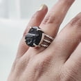 thumbnail image 4 of Natural Black Tourmaline Ring, Raw Black Tourmaline Ring, October Birthstone, 3 Twisted Band, 925 Sterling Silver, Womens Ring, Christmas, Thanksgiving, Handmade, Statement Jewelry, Gemstone Ring, 4 of 7