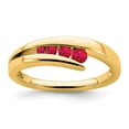 thumbnail image 1 of Diamond2Deal 14k Yellow Gold Ruby 4-stone Ring for Women Size- 7, 1 of 3