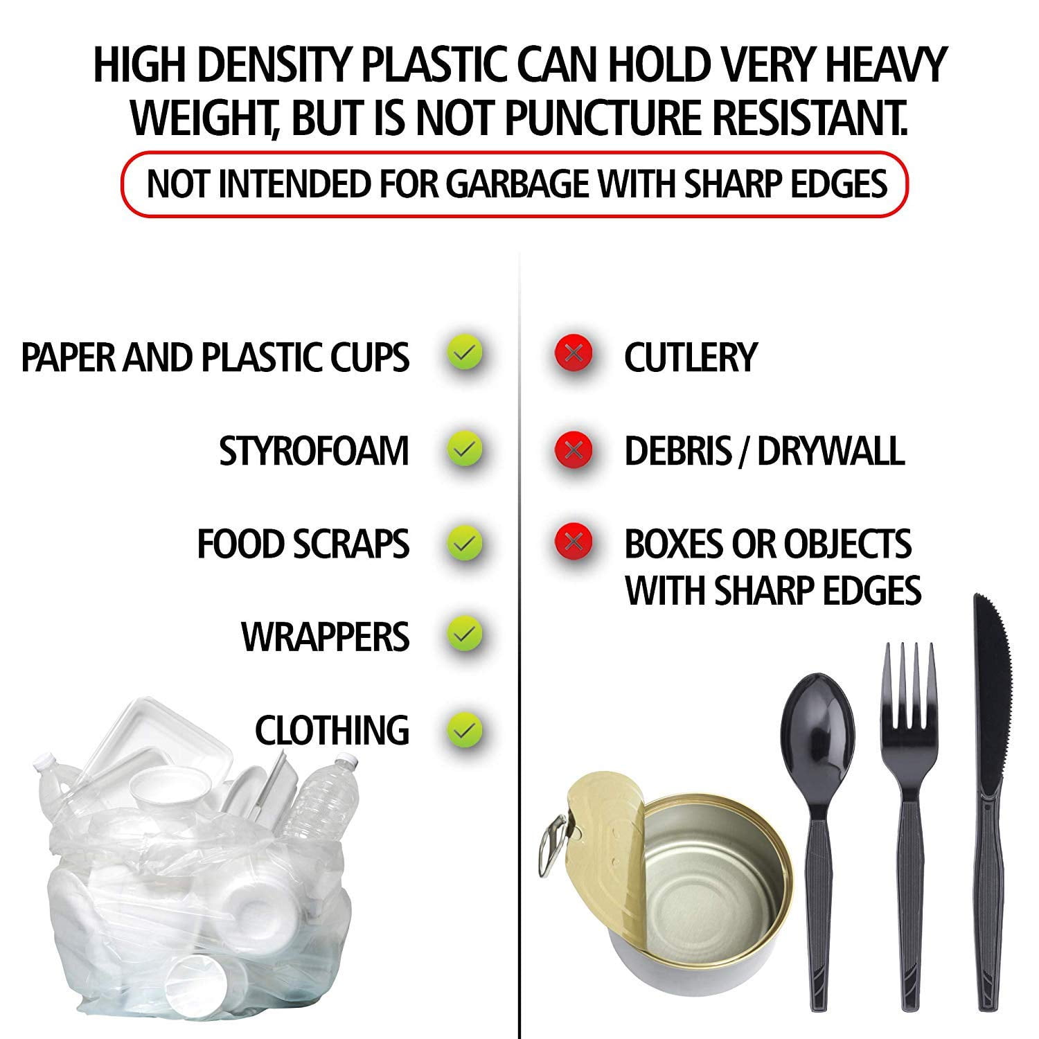 Aluf Plastics 7 Gallon Clear Trash Bags (2000 Count) - 20" x 22" - Star Seal 6 Micron Equivalent High Density Value Garbage Bags Can Liners for Bathroom, Office, Industrial, Commercial, Recycling
