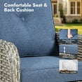thumbnail image 6 of XIZZI 9-Piece Outdoor Patio Sectional Furniture Sets, Wicker Patio furniture with Coffee Table and Swivel Chairs, Waterproof Outdoor Conversation Set for Balcony, Porch, Backyard, Denim Blue, 6 of 12