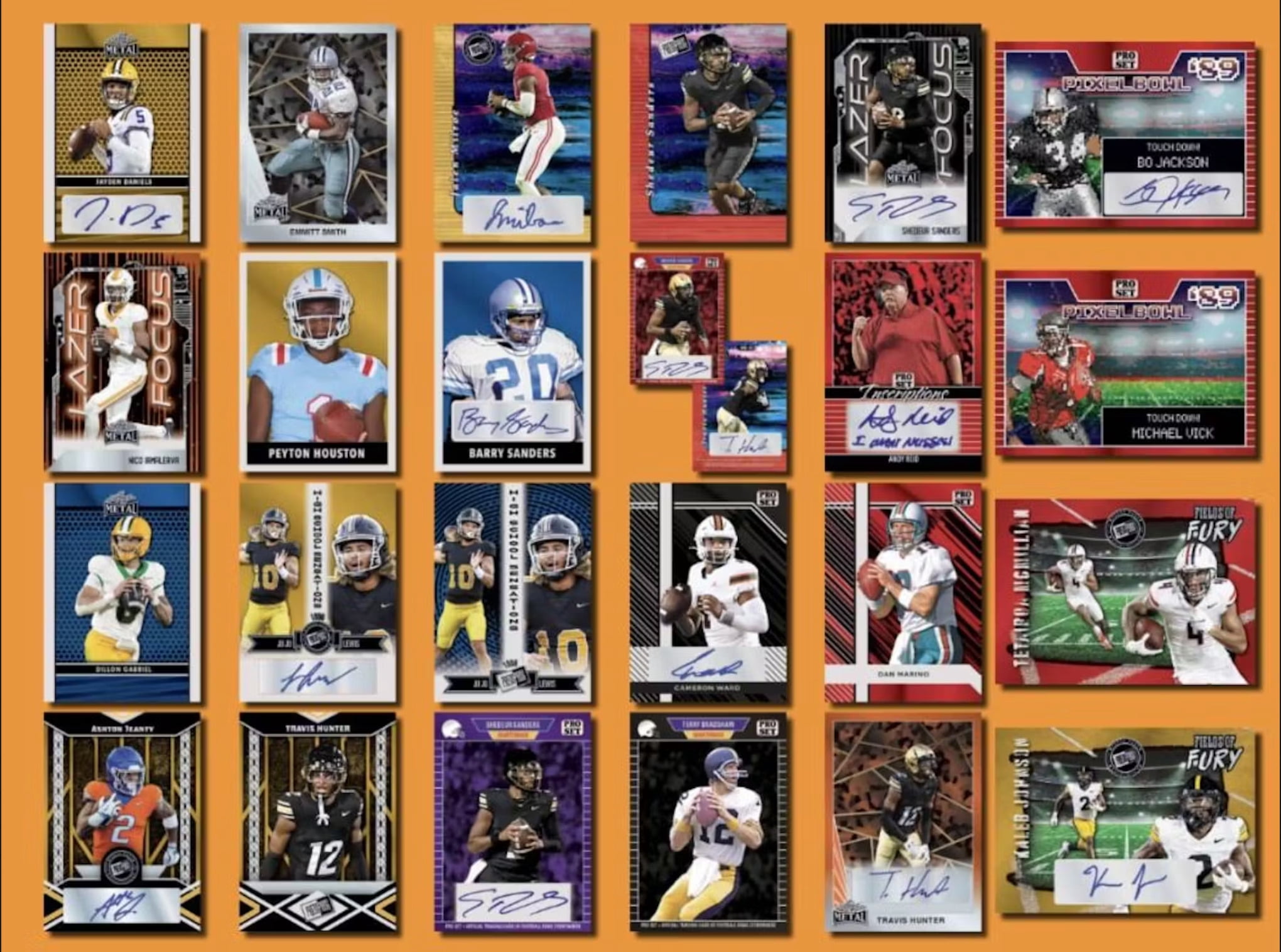 NFL Leaf 2024 Collective Football Trading Card BLASTER Box (10 Cards, 2 Metal Autos)