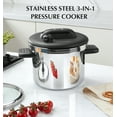 thumbnail image 4 of Koch Systeme CS 6.3 QT Stainless Steel Pressure Cooker with Glass Lid & Steamer Rack, Olla de Presion, Easy One-Press Lock, 3 PSI Settings Stovetop Compatible, Save 70% Time, Induction Compatible, 4 of 9