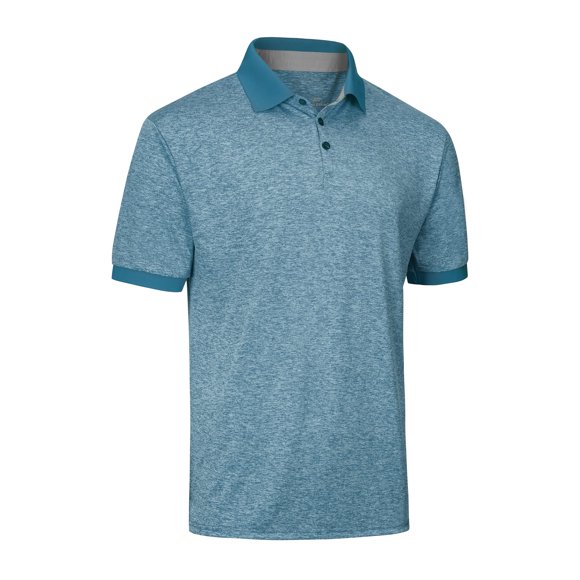Mio Marino Polos de Golf pour Hommes - Séchage Rapide - Tissu Ultra-Fin Respirant - Bleu Aqua - Petit