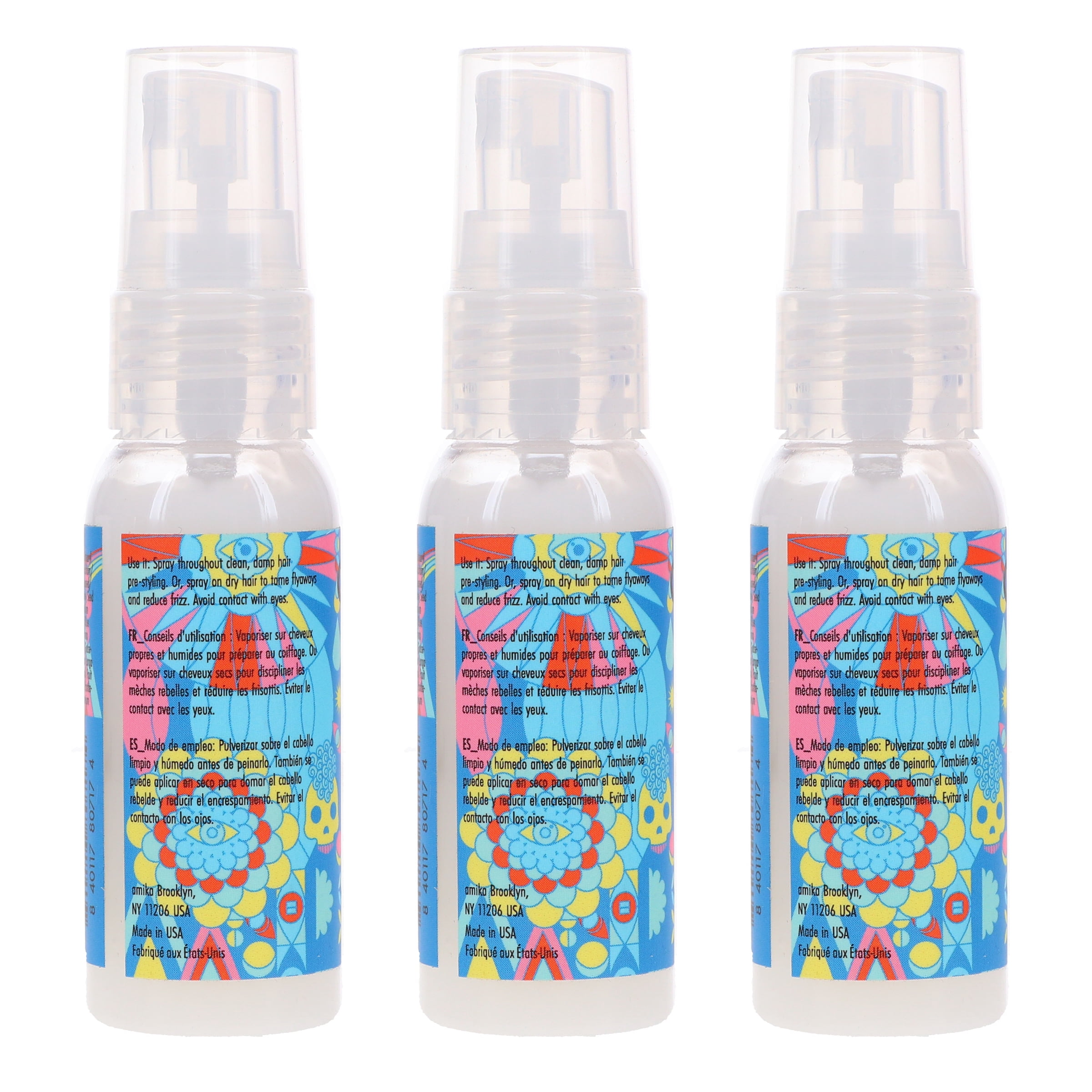 Amika Hydro Rush Intense Moisture Leave-in Conditioner 1 oz 3 Pack