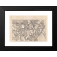 thumbnail image 2 of Winold Reiss 14x11 Black Modern Framed Museum Art Print Titled - Graphic Designs for Scribner's Magazine Cover, Medieval Festival Theme. Drawing of Men with Medieval Clothing and Items, Walk, 2 of 5