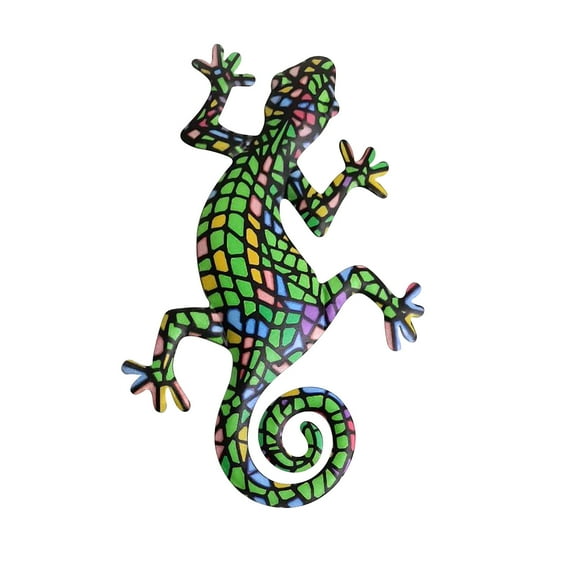 TUTUnaumb Garden House Lizard Art Outdoor Garden Backyard Metal Animal Decoration Gift-C