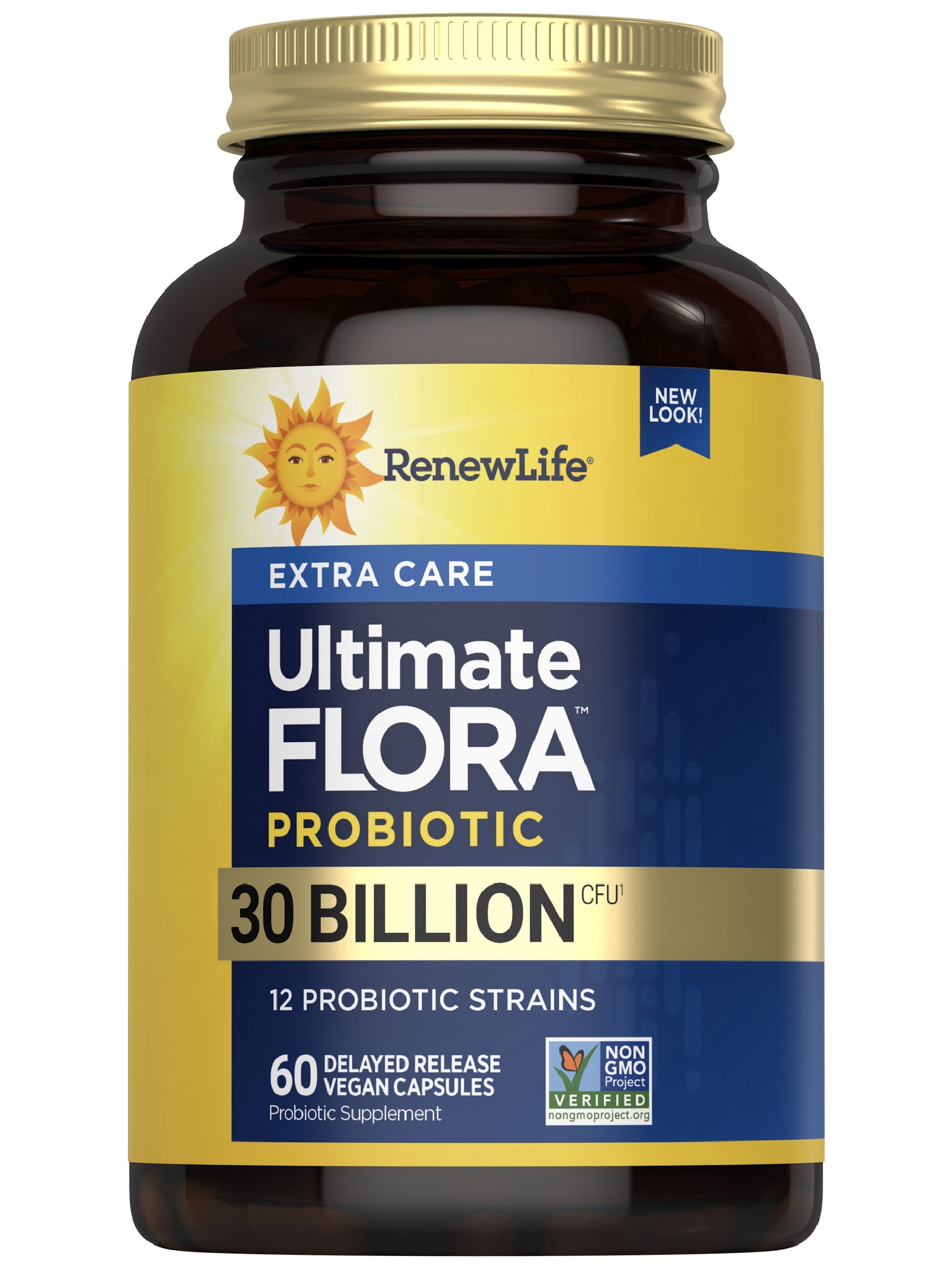 Extra Care Probiotic Capsules | 30 Billion CFU | 60 Count | by Renew Life