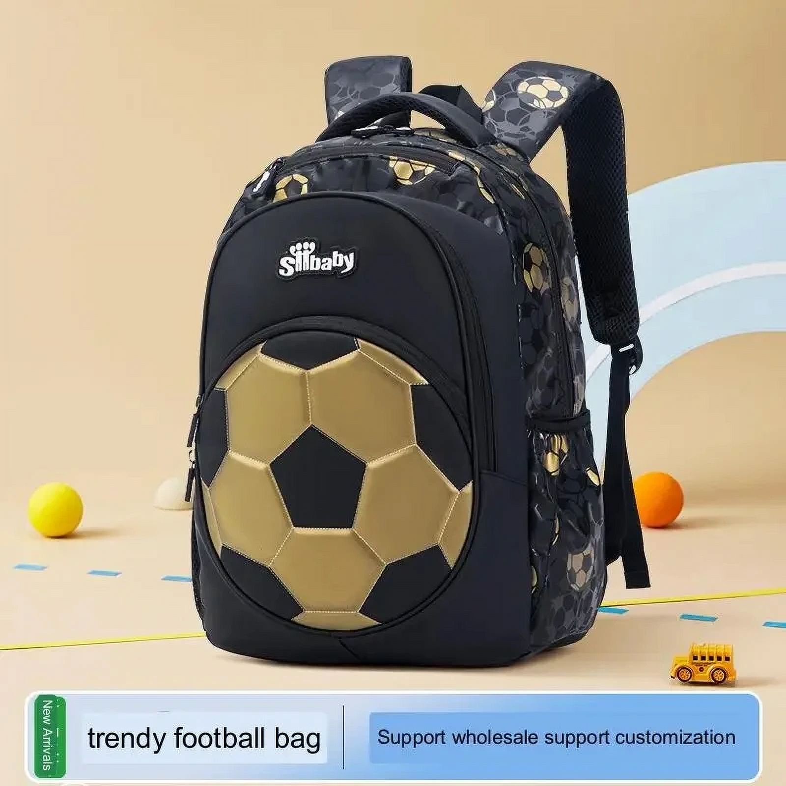 Sac à Dos 3 En 1 Adolescent Motif Football - Sac à Dos 31,8x45,7 Cm + Sac Bandoulière + Mini étui - Polyester, Léger, Plusieurs Poches