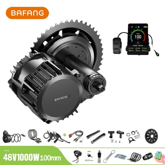 BAFANG Mid Drive Kit 1000W BBSHD Electric Bike Conversion Kit 48V Ebike Conversion Kit for 100MM Mountain Bike Road Bike VD04 Display （No Battery）