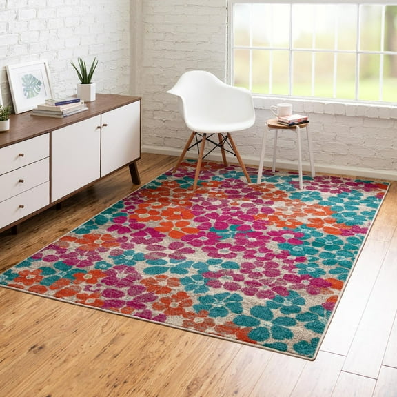 Unique Loom Azalea Collection Area Rug - Encore (7' 10" x 10' Rectangle Multi/Orange)