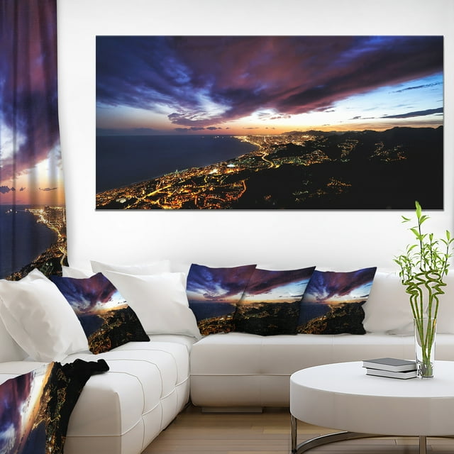 Panorama de la Ligne d'Horizon de Barcelone - Impression sur Toile de Paysage Urbain