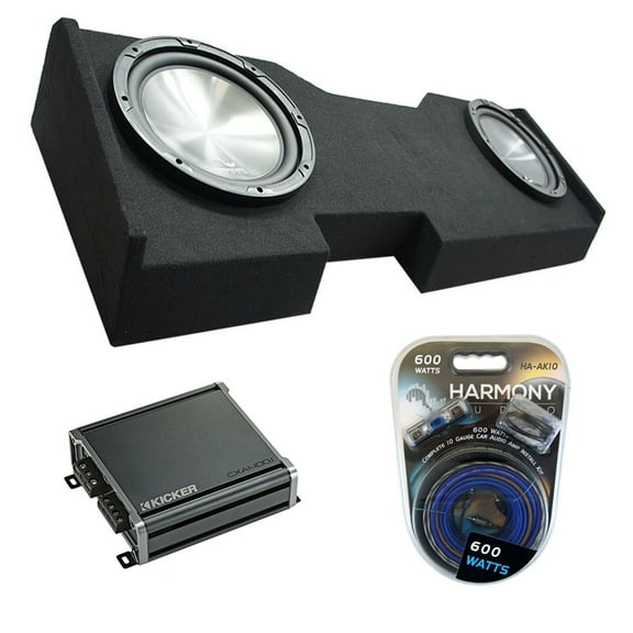 2014 - 2018 GMC Sierra Crew Cab Harmony HA-R104 Dual 10" Sub Box CXA400.1 Amp