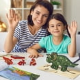 thumbnail image 5 of 4 Pack - Montessori Wooden Puzzles + Coloring Book for Toddlers 2 3 4 5 Years Old, Dinosaurs Jigsaw Learning Toys for Kids, Children, Early Educational Color Sorting Block Puzzle Gift for Boy & Girls, 5 of 9