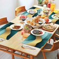 thumbnail image 2 of Teal Gold Marble Pattern Summer Placemats Table Placemats Set Of 4-Linen Kitchen Washable Placemats Table Mats 11.8"x17.7" Non-Slip Heat Resistant, 2 of 6