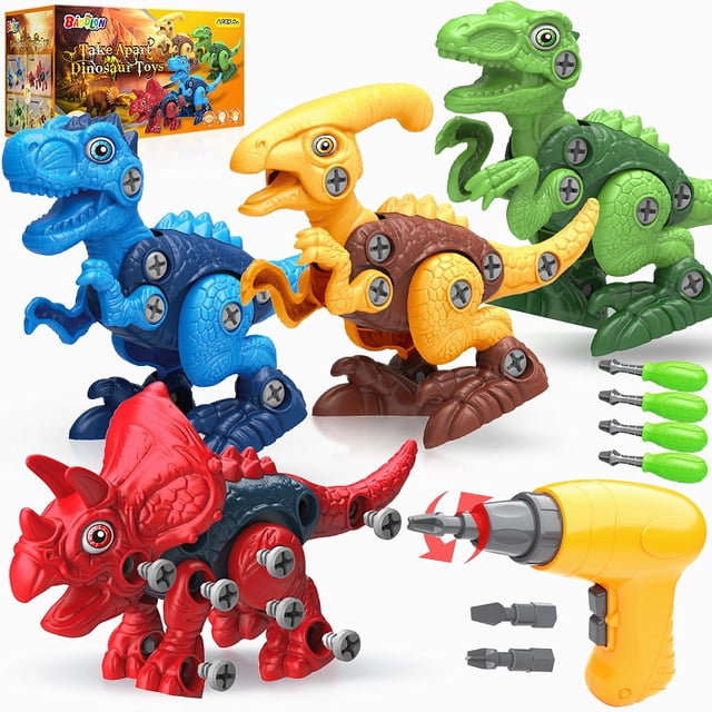 Dinosaurio BAODLON de juguete para niños de 3 a 7 años con taladro eléctrico
