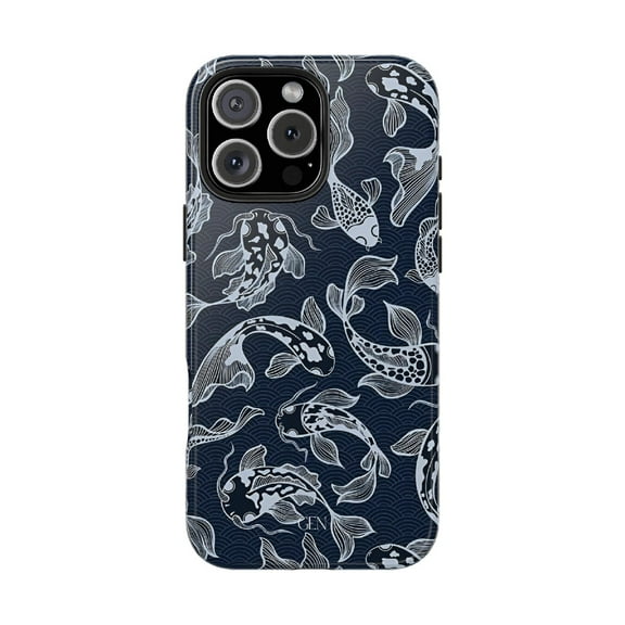 Cases Cover, Koi Flow Tough Phone Case – Dual-Layer Japanese-Inspired Design for iPhone 16 Pro Max, 16 Plus, 15, 14, 13, 12, 11, X, Samsung Galaxy S25, S24, S23, S22